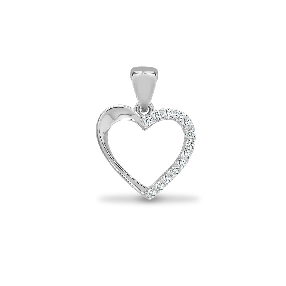 Ciondolo in oro bianco 18kt con diamante naturale da 0,06ct