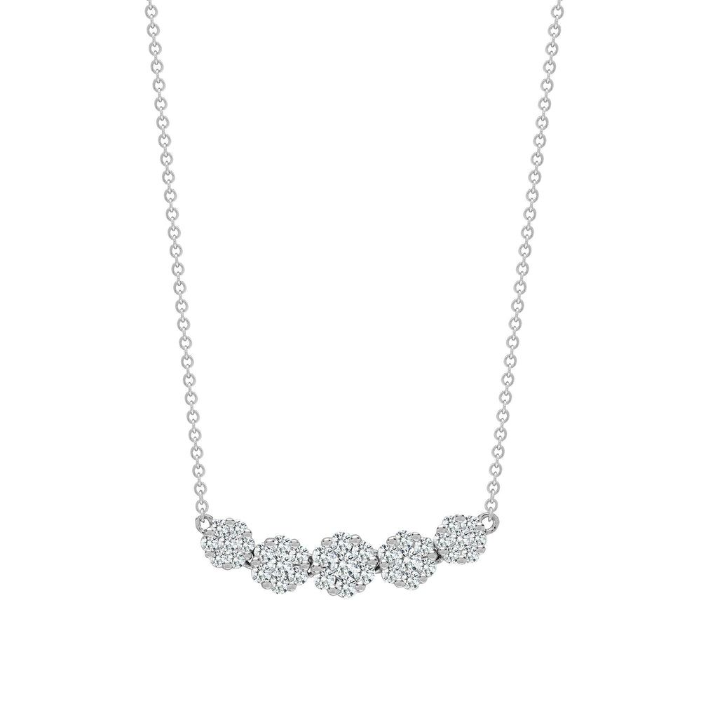 Ciondolo in oro bianco 18kt con diamante naturale da 0,75ct - Catena da 45 cm inclusa