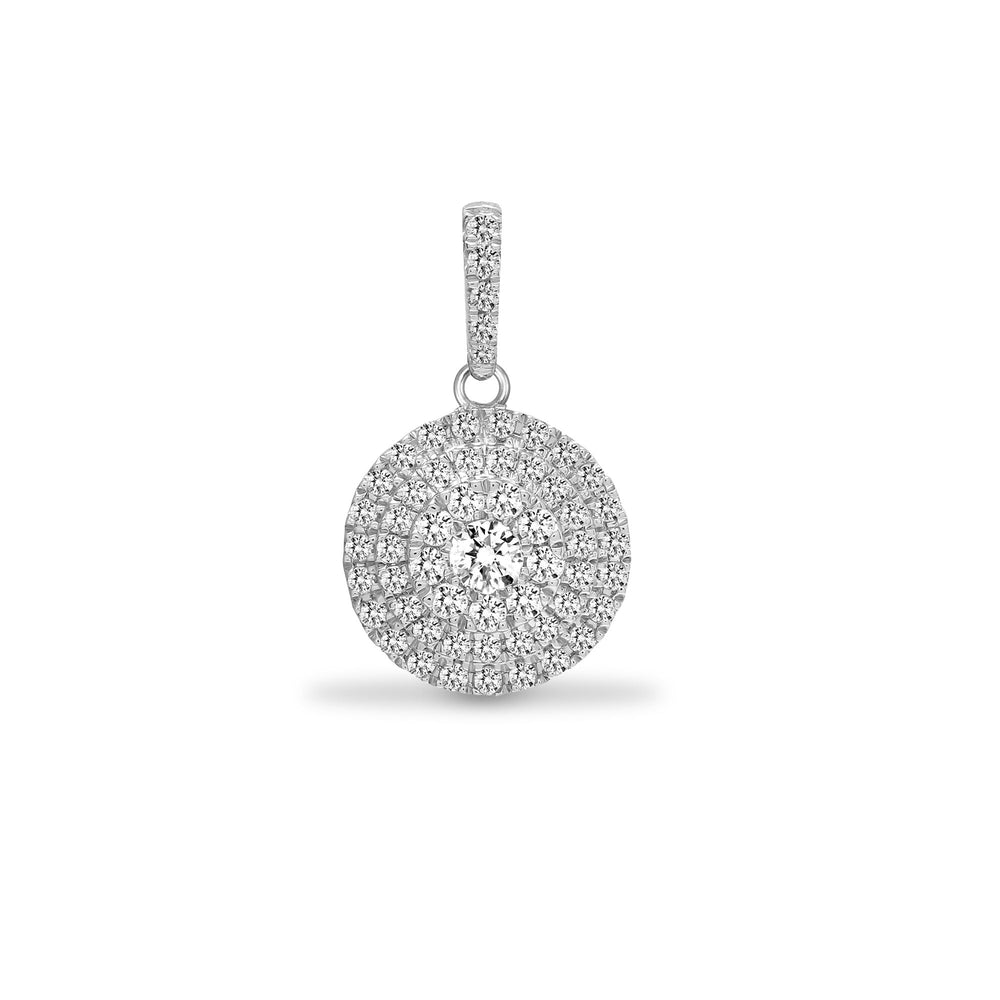 Ciondolo a Grappolo con Passante in Oro Bianco 18kt e Diamanti Naturali da 0.73ct