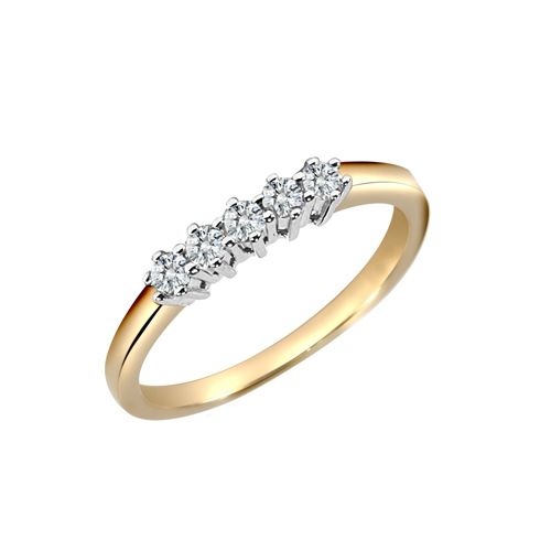 Anello con diamante naturale da 0,25 carati in oro 18 carati