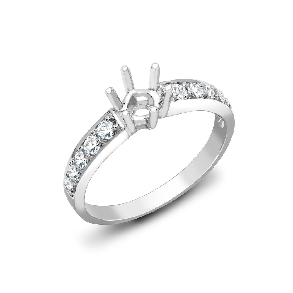 18ct White Gold 25pts Natural Diamond Ring. Fits 50pt – product view