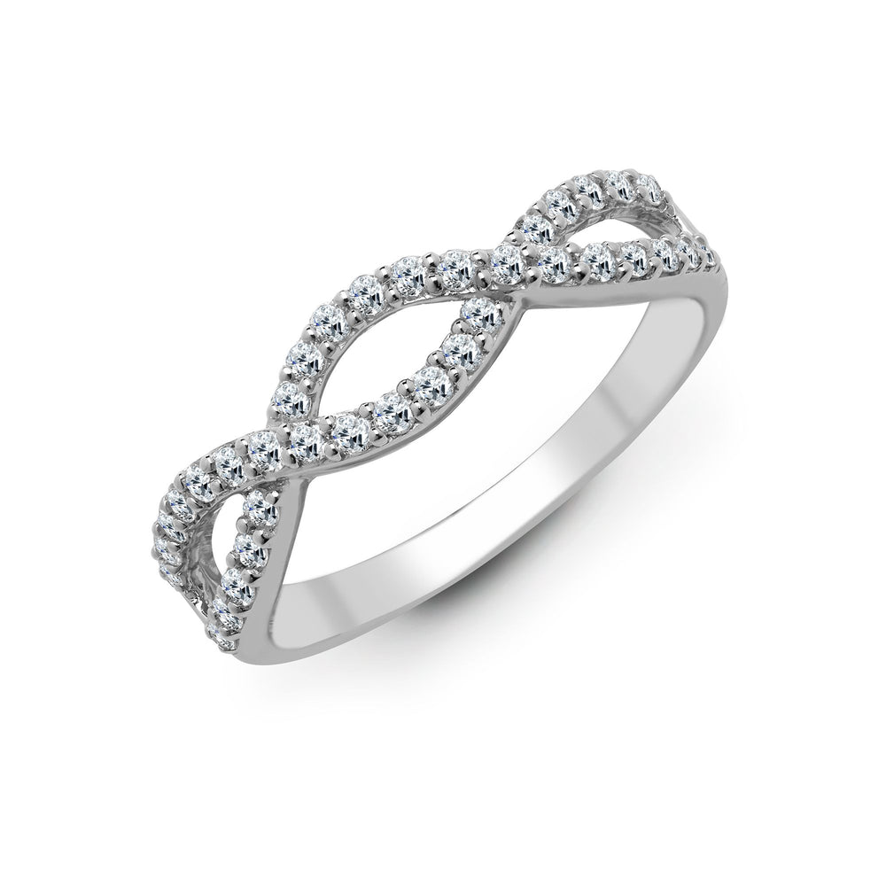 Anello in oro bianco 18kt con diamante naturale da 0,39ct