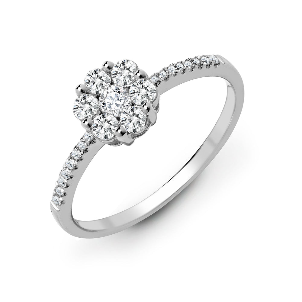 Anello in oro bianco 18kt con diamante naturale da 0,48ct