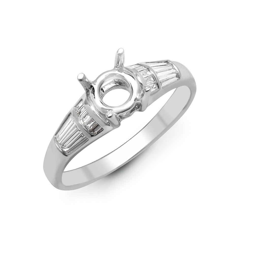 Anello semimontato in oro bianco 18kt con diamanti naturali 0.36ct - Contiene 0.50ct