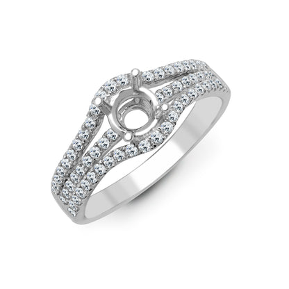 Anello semicompleto in oro bianco 18kt con diamante naturale da 0,50ct - Contiene 0,50ct