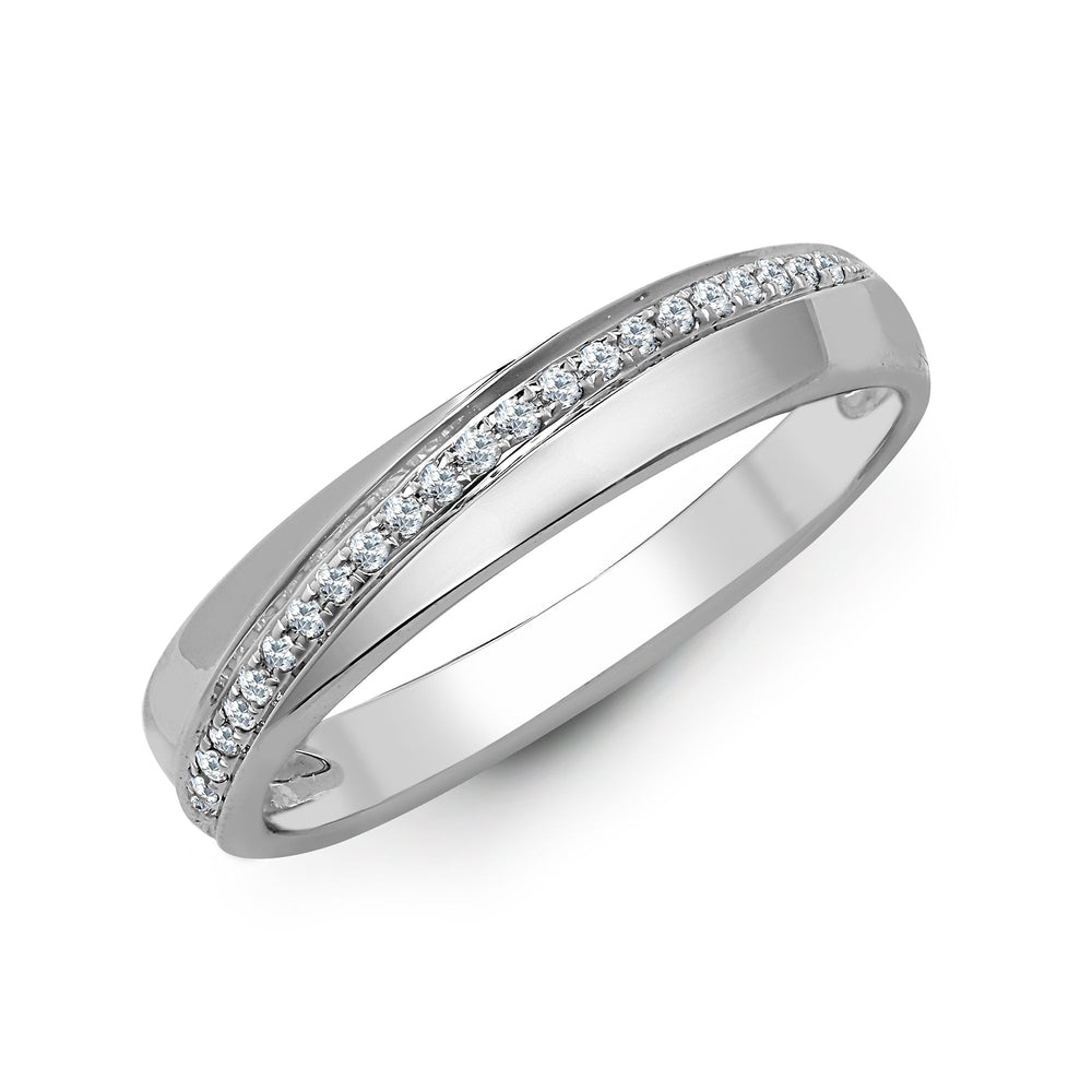 Anello in oro bianco 18kt con diamante naturale da 0,11ct