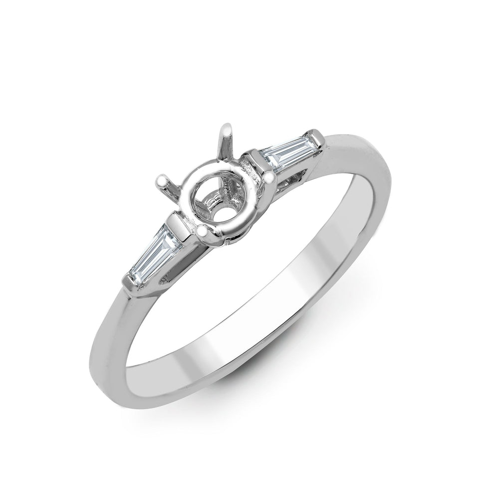Anello a mezza incastonatura in oro bianco 18kt con diamante naturale da 0.16ct - Contiene 0.75ct