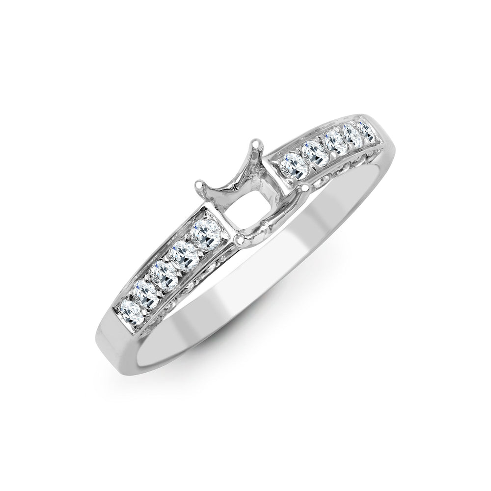 Anello semimontato in oro bianco 18k con diamante naturale da 0,52ct - Contiene 0,50ct