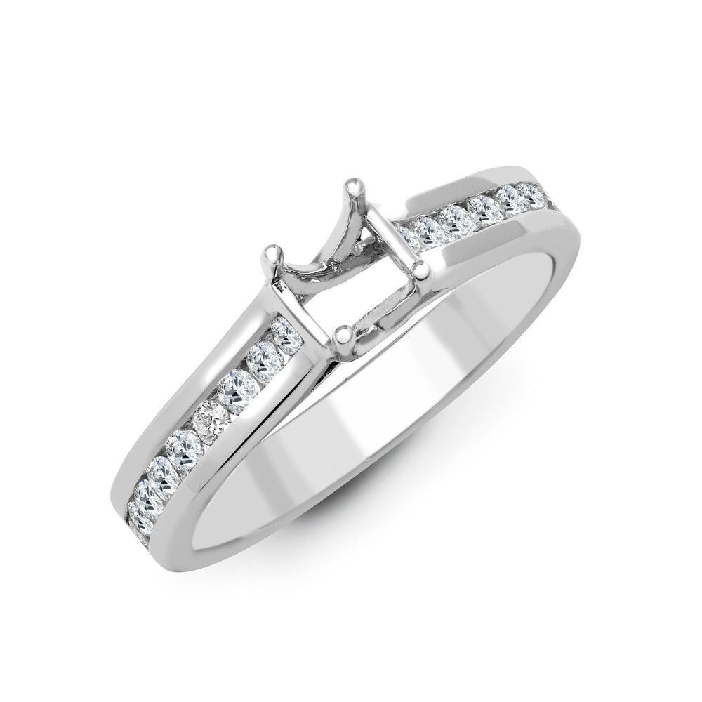 Anello semimontato in oro bianco 18kt con diamante naturale da 0,40ct - Contiene 0,50ct