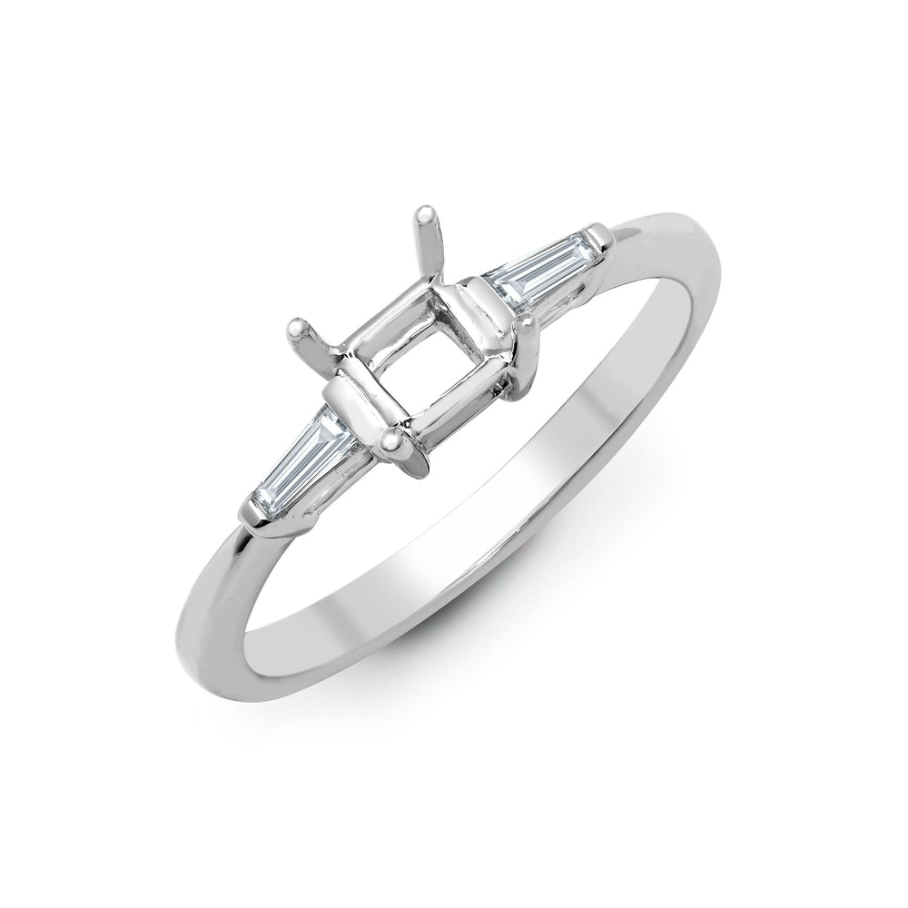 Anello semimontato in oro bianco 18kt con diamanti naturali 0.14ct - Contiene 1.00ct