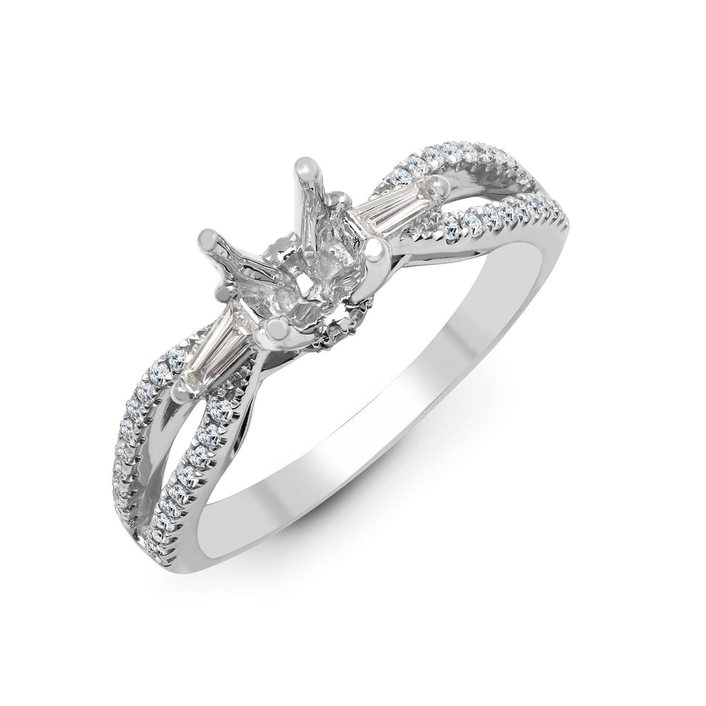 Anello semimontato in oro bianco 18kt con diamante naturale da 0.42ct - Contiene 1.00ct