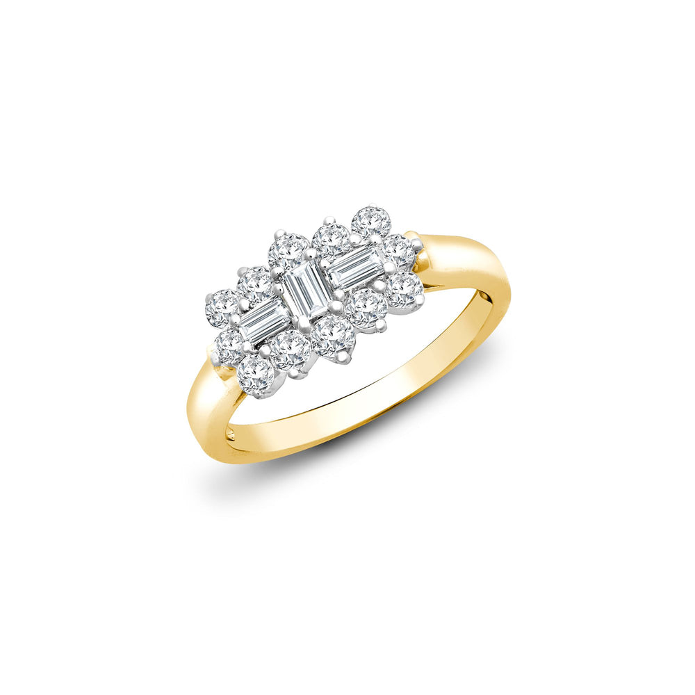 Anello Barchetta in Oro Giallo & Bianco 18kt con Diamanti Naturali da 0.50ct