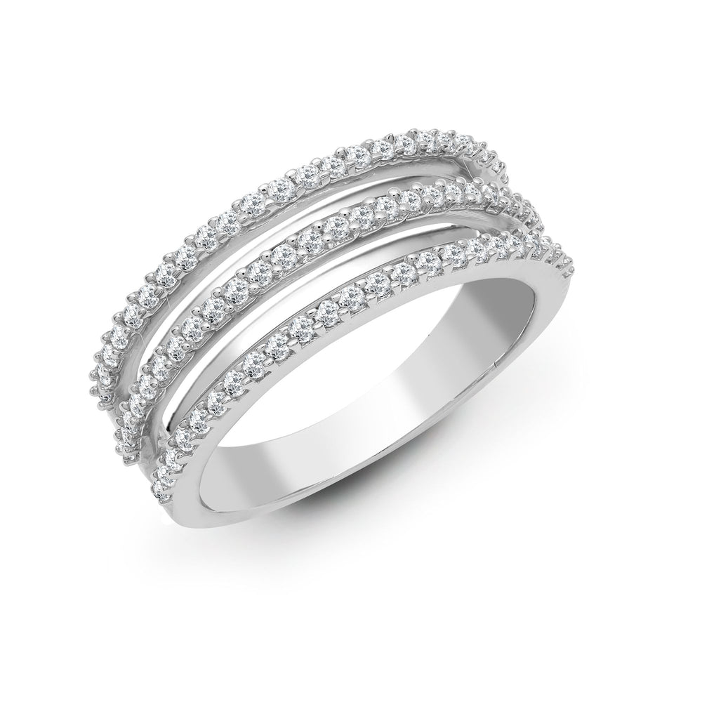 Anello in oro bianco 18kt con diamante naturale da 0,63ct