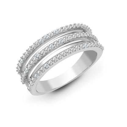 18ct White 0.63ct Natural Diamond Ring