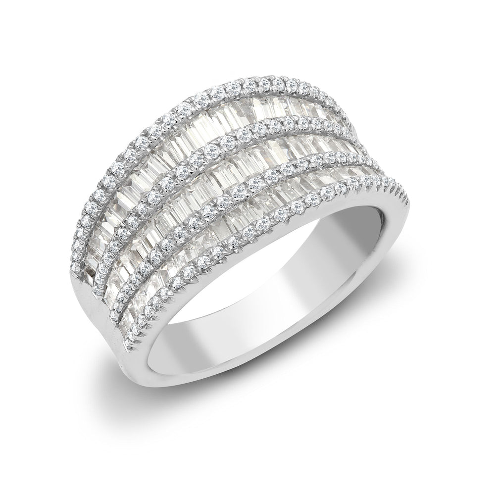 18ct White 2.21ct Round & Baguette Natural Diamond Ring – product view