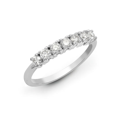 18 Karat Weißgold 0,50 Karat Naturdiamant 7 Stein 1/2 Ewigkeitsring
