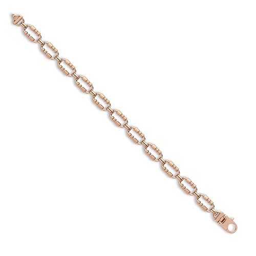 14ct Rose Solid Rectangular Link Chain Bracelet