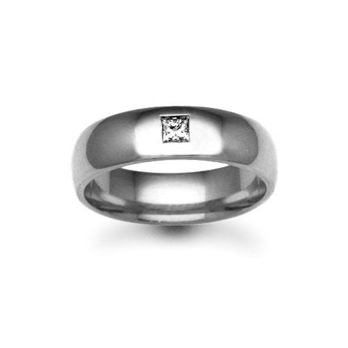 Platinum 3mm Natural Diamond 4pts Rubover set Wedding Ring – product view