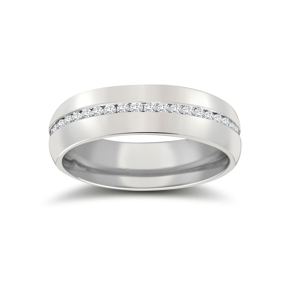 950 Platinum RBC Court Natural Diamond Wedding Band Fully Set - 4mm - 50pts – product view