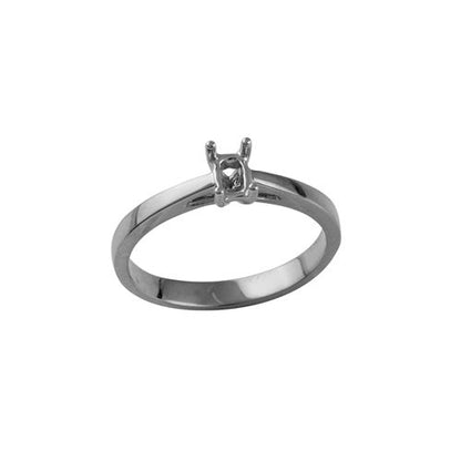 950 Platinum 0.25ct Emerald Cut Solitaire Ring Mount. Fits 4x3mm