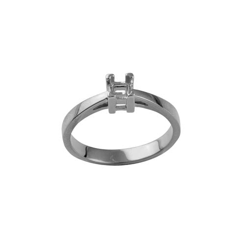 950 Platinum 0.25ct 4mm Princess Cut Solitaire Ring Mount