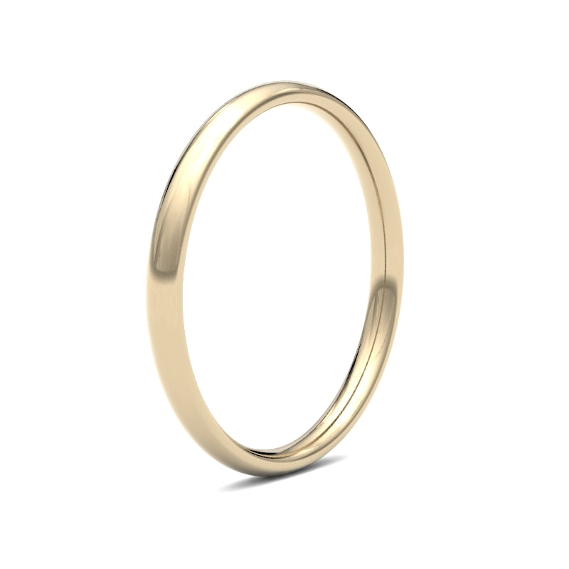 18ct Yellow Gold Standard Weight Court Profile Mirror Finish Wedding Ring (WCT18Y2) – product view