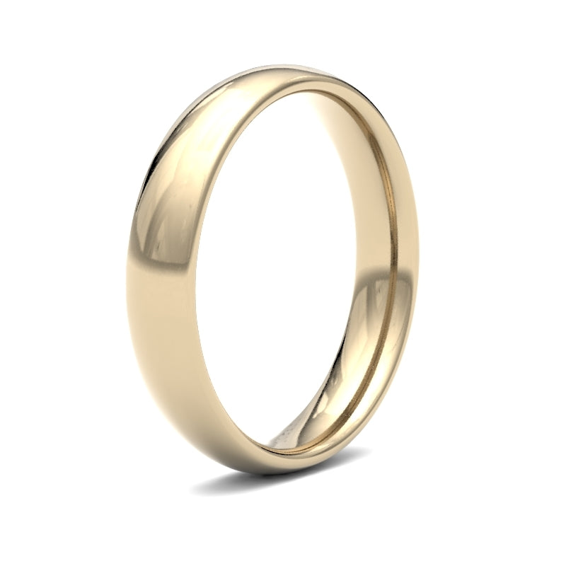 18ct Yellow Gold Standard Weight Court Profile Mirror Finish Wedding Ring – product view