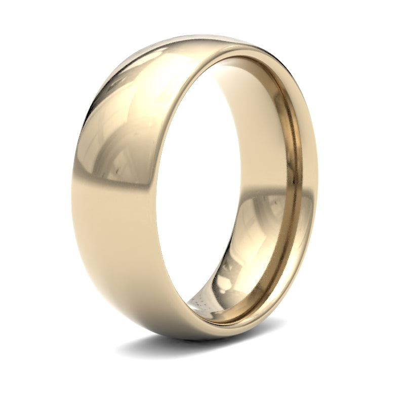 18ct Yellow Gold Standard Weight Court Profile Mirror Finish Wedding Ring (WCT18Y7) – product view