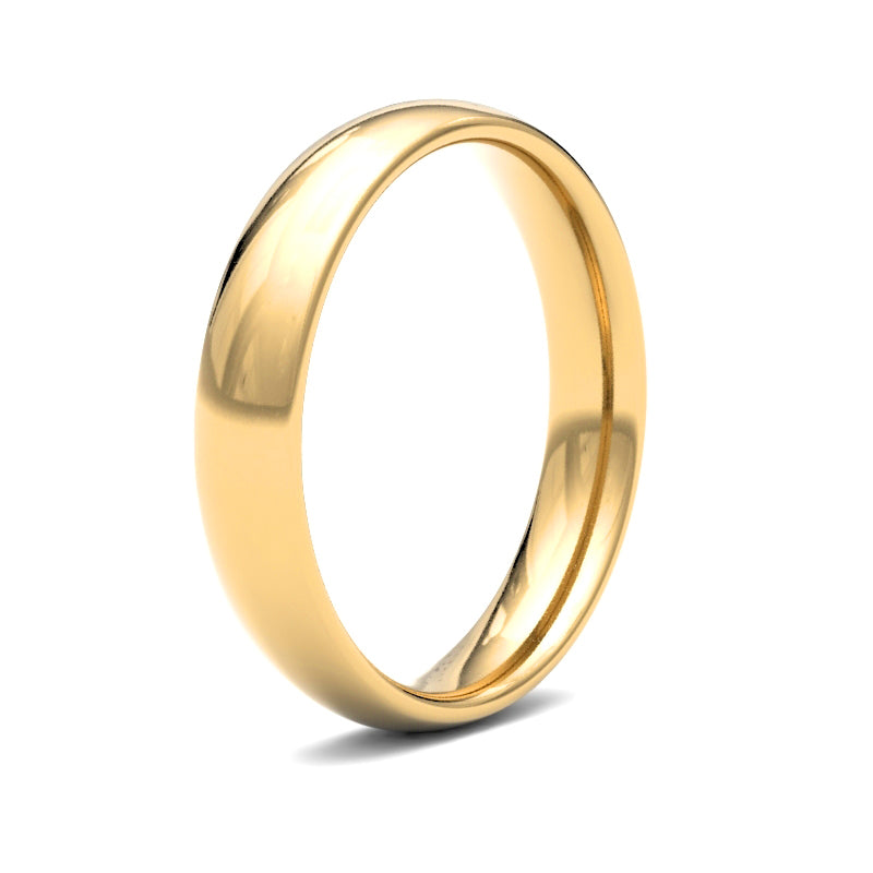 22ct Yellow Gold Standard Weight 4mm Court Profile Mirror Finish Wedding Ring (WCT22Y4) – product view
