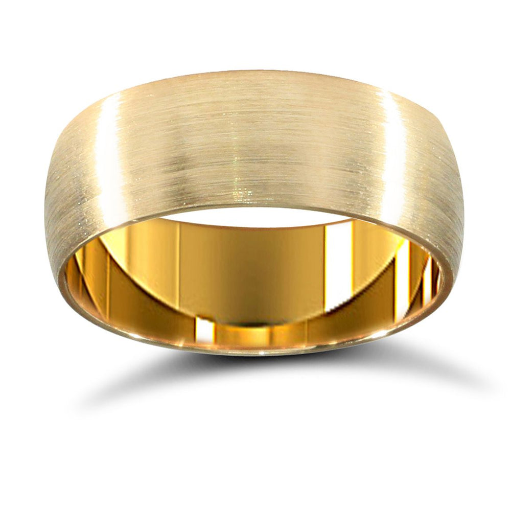22ct Yellow Gold Standard Weight 7mm Court Profile Satin Wedding Ring (WCT22Y7-01) – product view