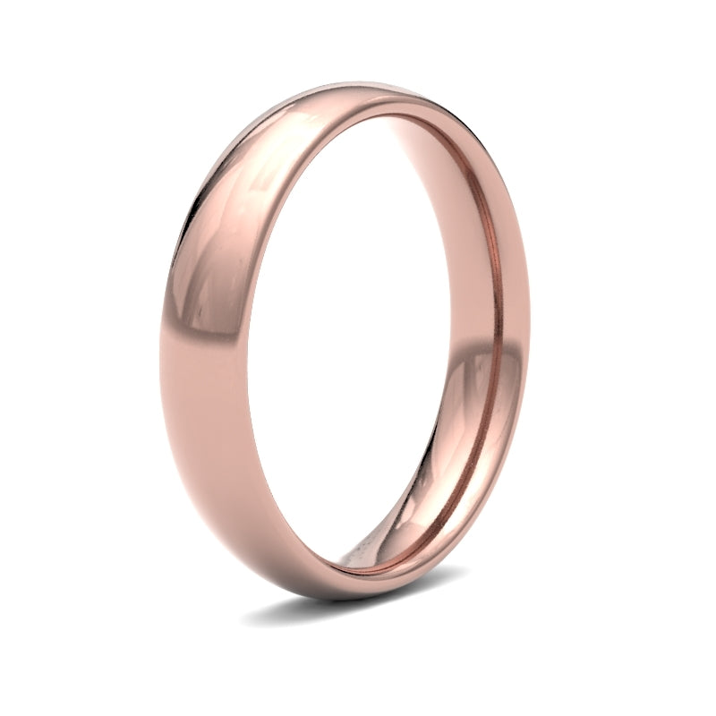 9ct Rose Gold Standard Weight Court Profile Mirror Finish Wedding Ring – product view