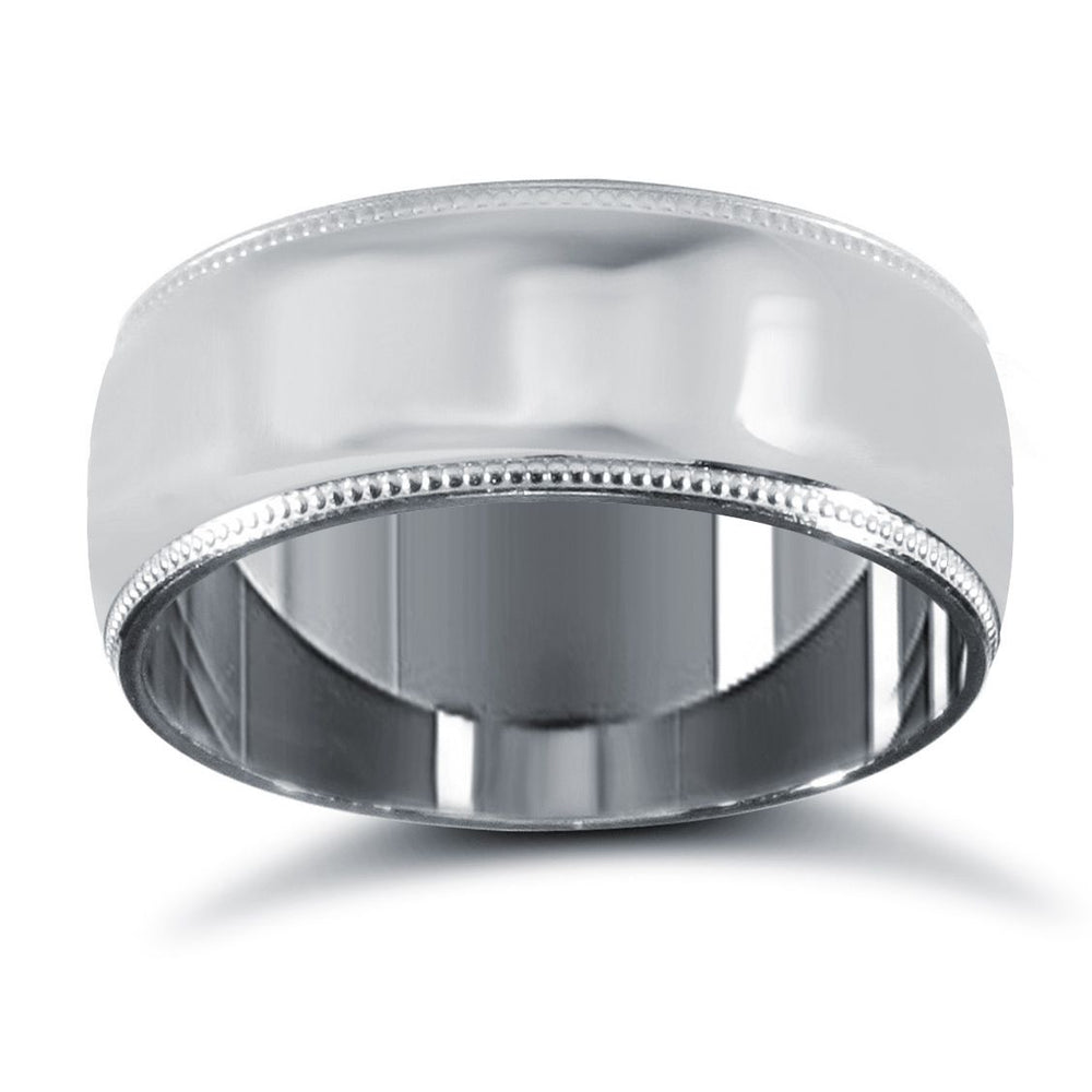 Anello nuziale in platino con profilo a corte, milligranato, a grammatura standard