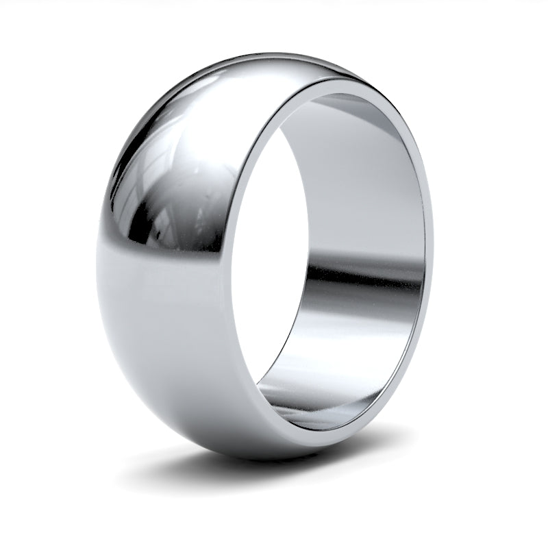 18ct White Gold Standard Weight D-Shape Profile Mirror Finish Wedding Ring (WDS18W8) – product view