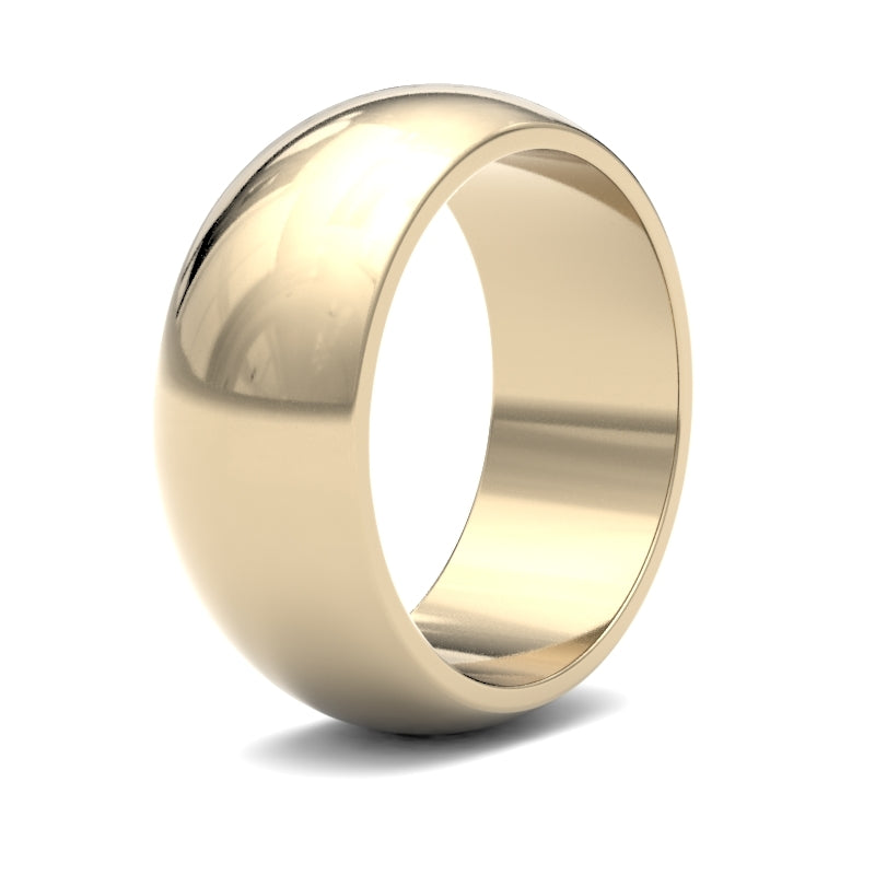 18ct Yellow Gold Standard Weight D-Shape Profile Mirror Finish Wedding Ring – product view