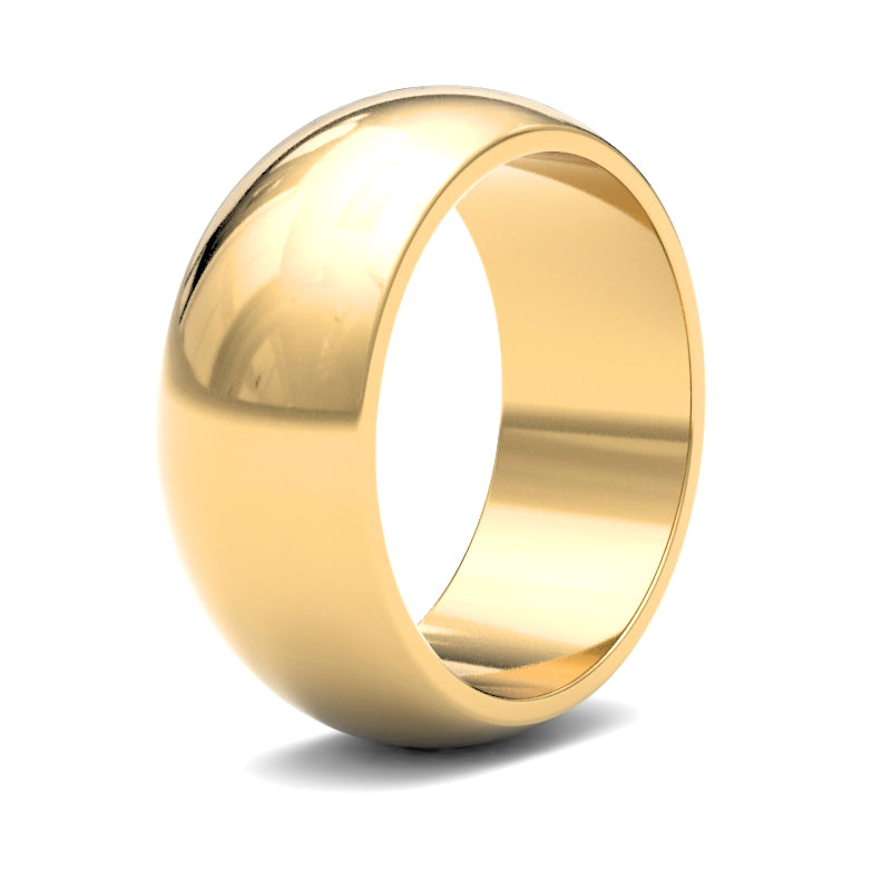 22ct Yellow Gold Standard Weight 8mm D Shaped Profile Mirror Finish Wedding Ring (WDS22Y8) – product view