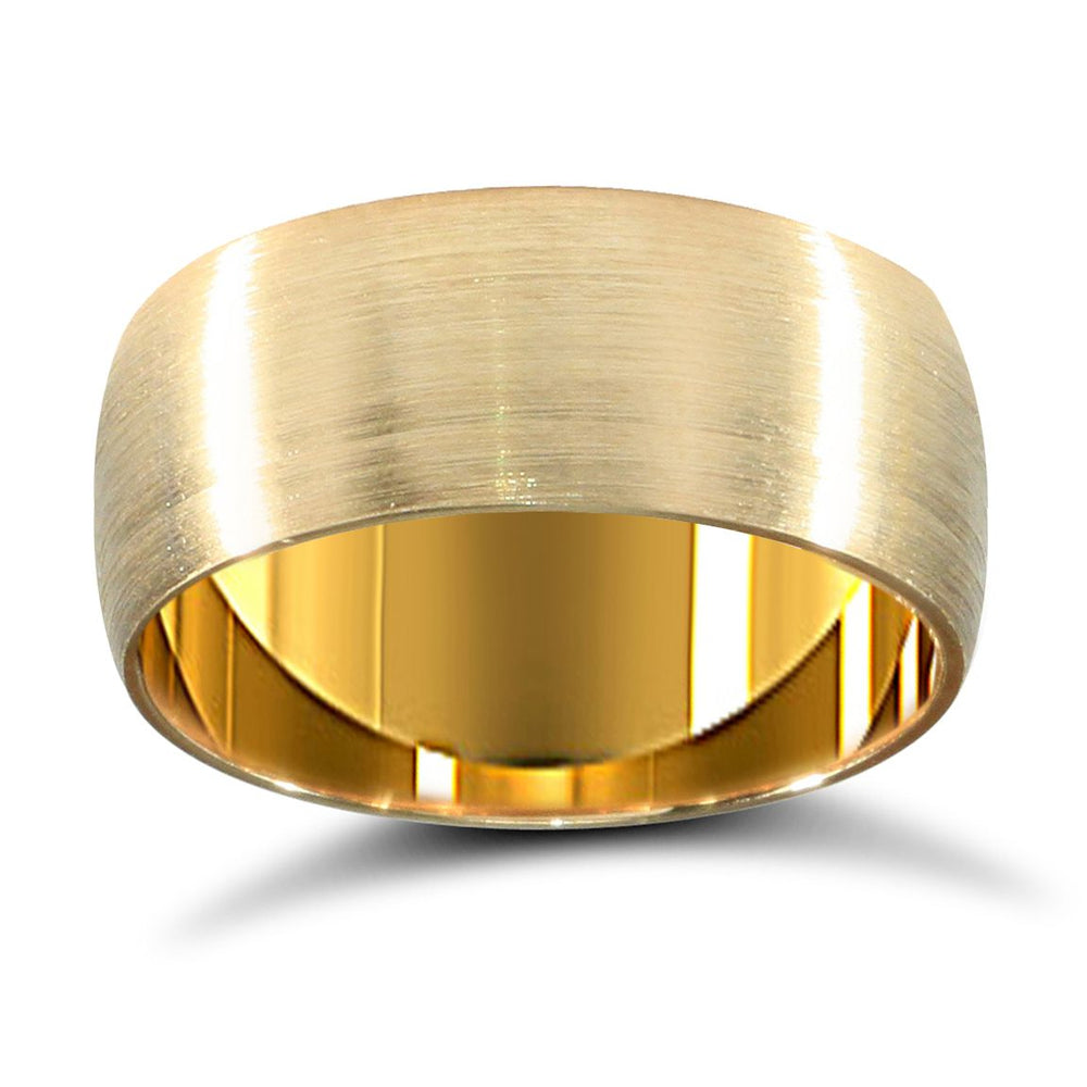 22ct Yellow Gold Standard Weight 8mm D Shaped Profile Satin Wedding Ring (WDS22Y8-01) – product view