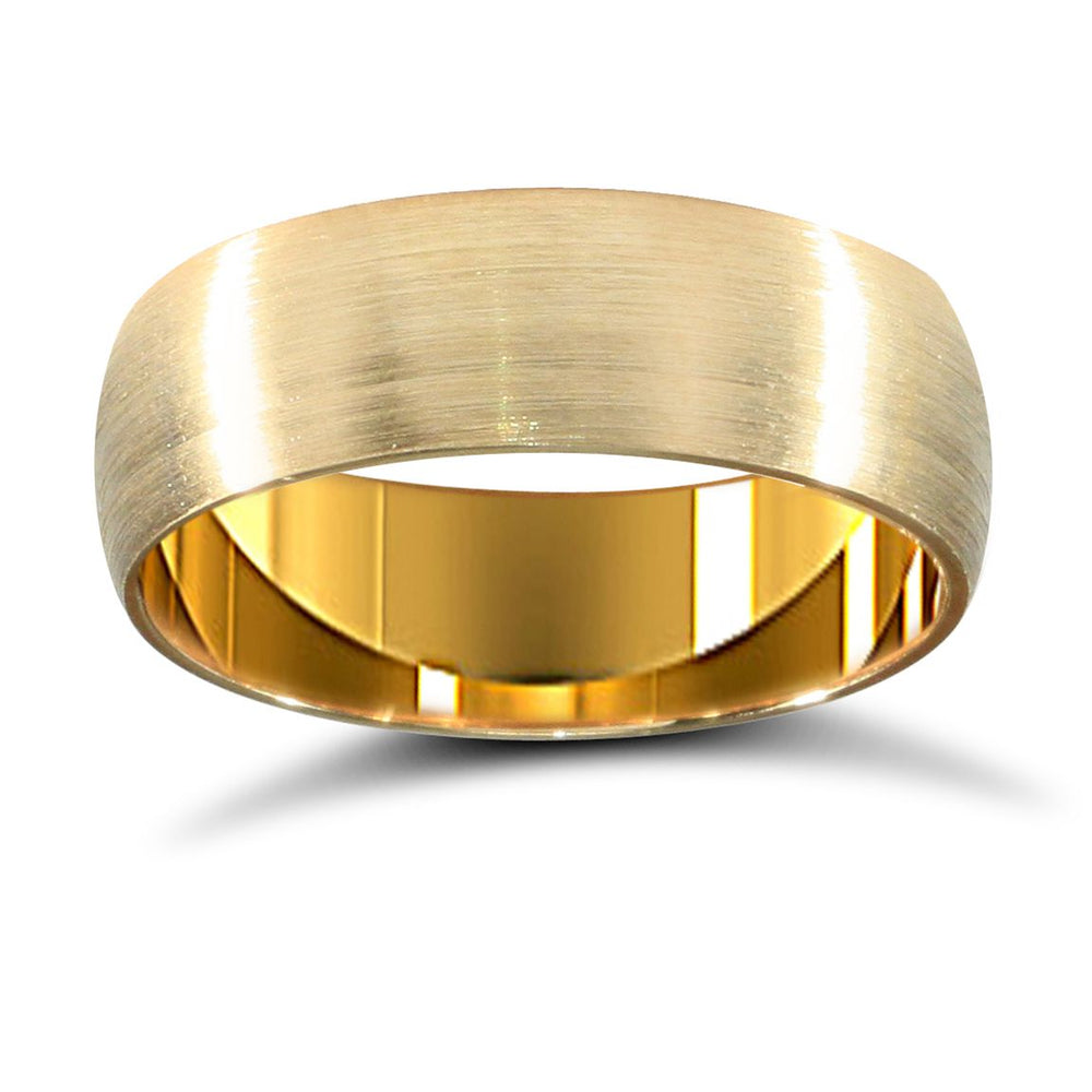 9ct Yellow Gold Standard Weight D-Shape Profile Mirror Finish Wedding Ring – product view
