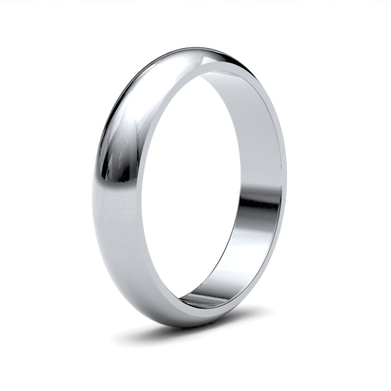 Platinum Standard Weight D-Shape Profile Mirror Finish Wedding Ring – product view