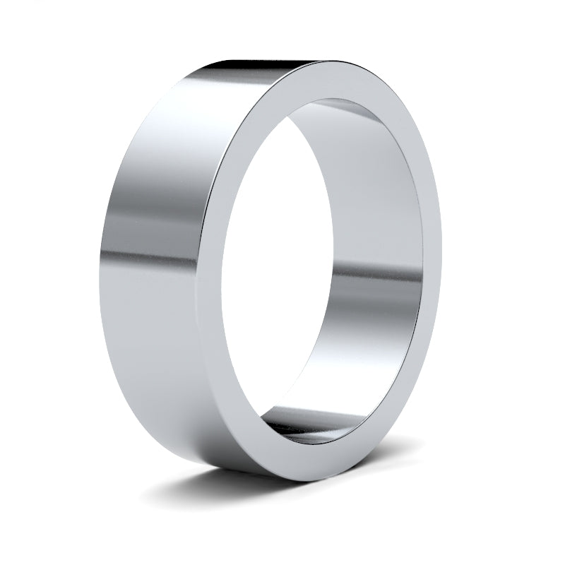 Hochzeitsring Platin Standardgewicht Flaches Profil Hochglanz