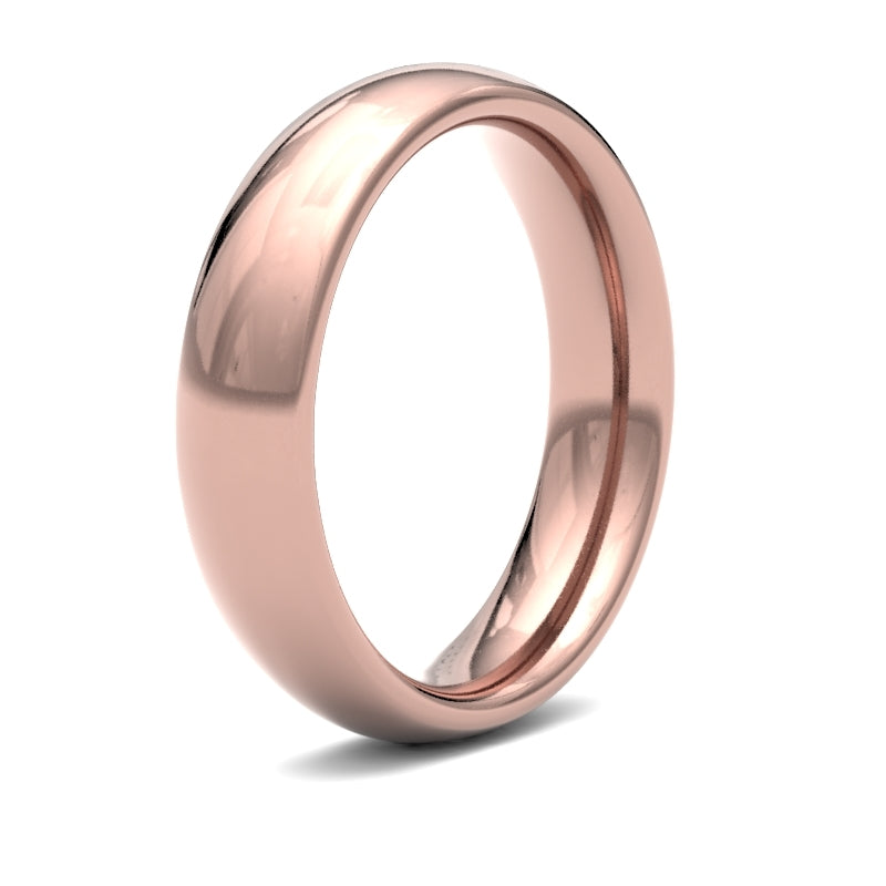 18ct Rose Gold Premium Weight Court Profile Mirror Finish Wedding Ring – product view