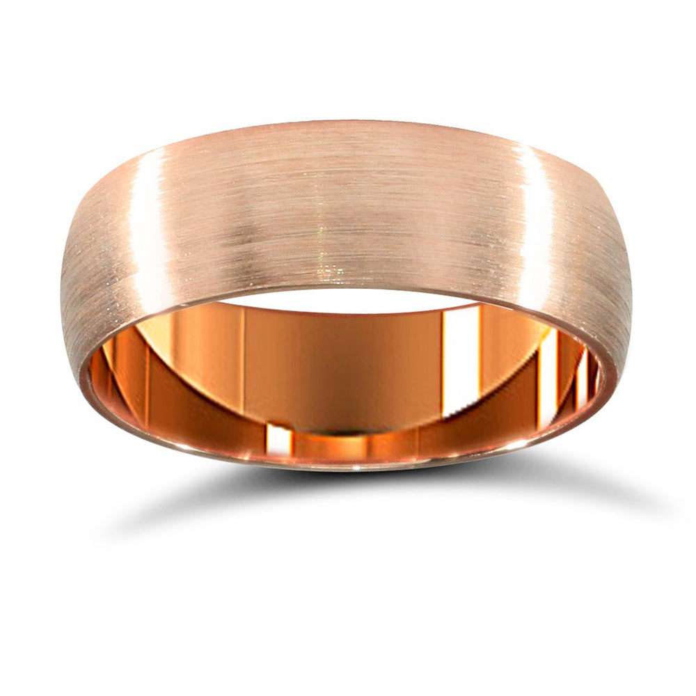 9ct Rose Gold Premium Weight Court Profile Mirror Finish Wedding Ring – product view