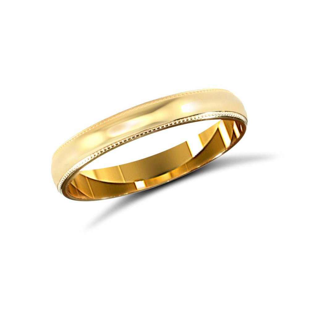 18ct Yellow Gold Standard Weight Court Profile Mirror Finish Wedding Ring – product view