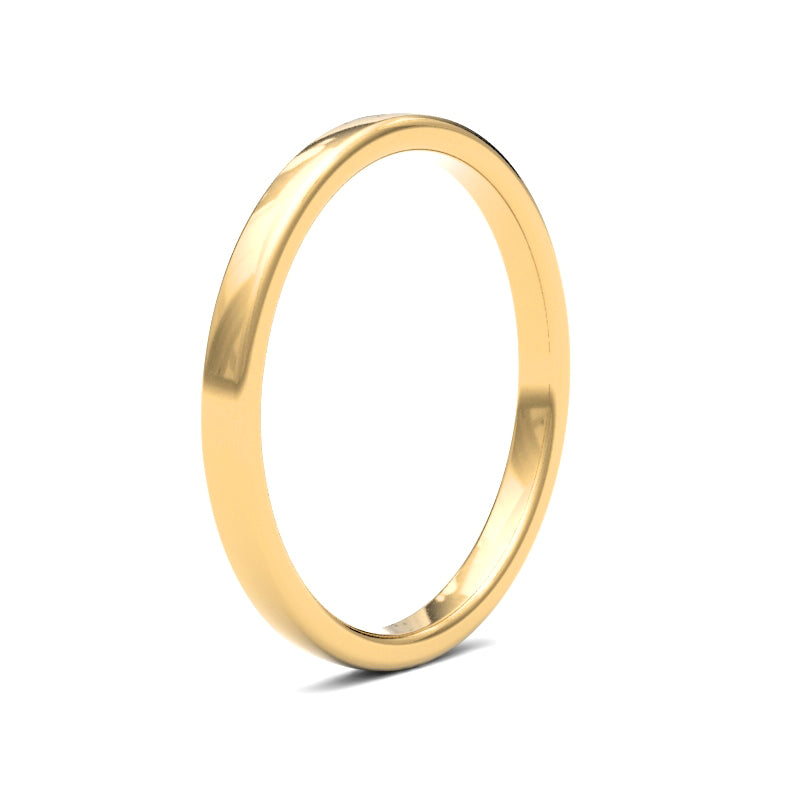 22 Karat Gelbgold Standardgewicht 2mm Weiches Profil Hochglanz Ehering