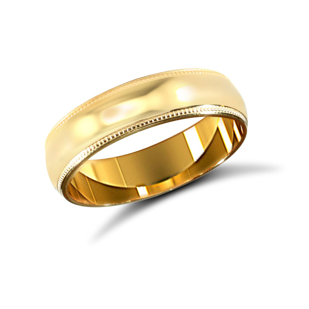 22ct Yellow Gold Standard Weight 5mm Soft Court Profile Mirror Finish Wedding Ring