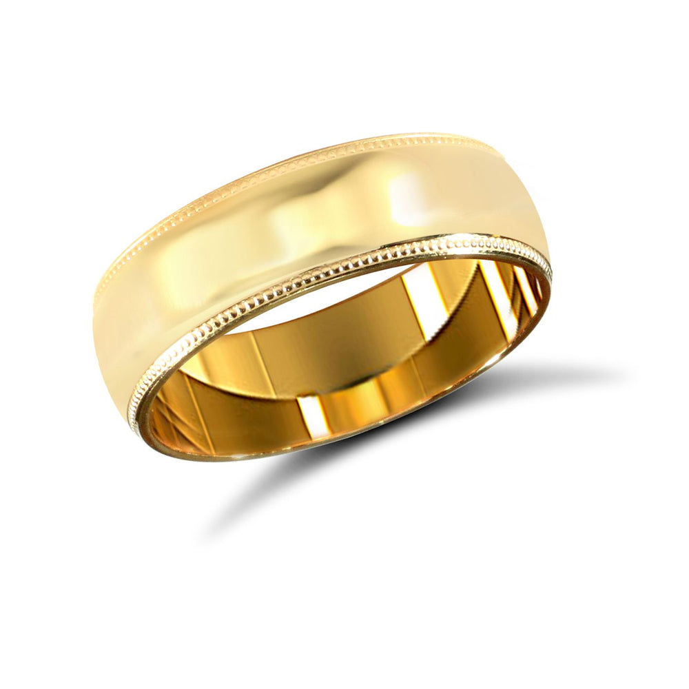 22ct Yellow Gold Standard Weight 6mm Soft Court Profile Mirror Finish Wedding Ring