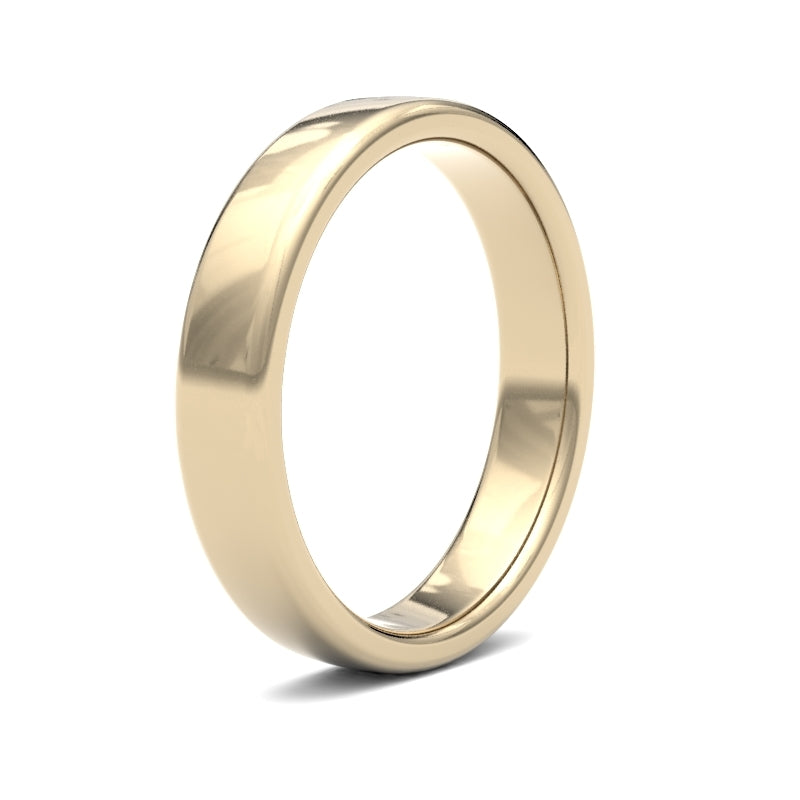 9 Karat Gelbgold Standardgewicht Court-Profil Hochglanz Ehering