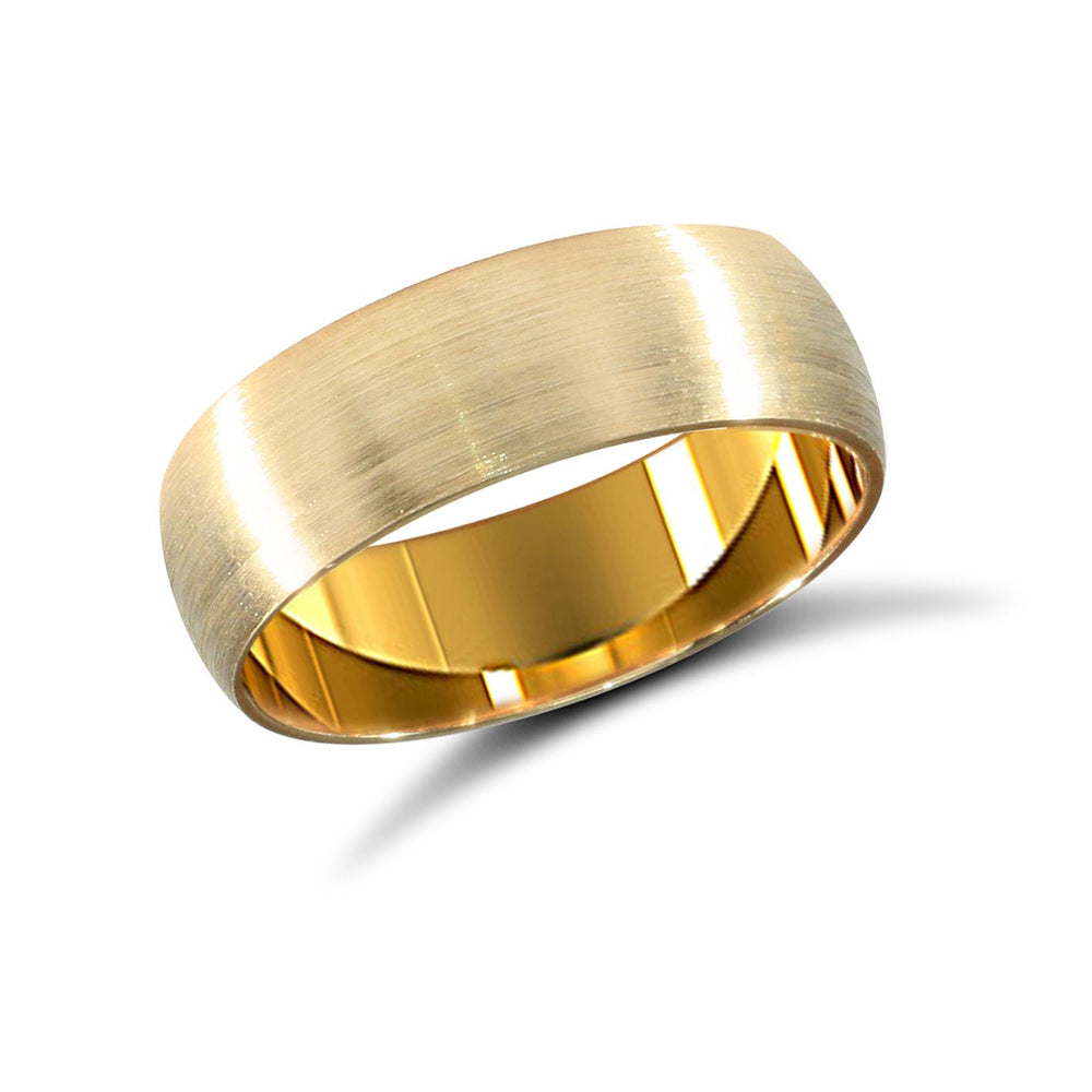 9 Karat Gelbgold Ehering mit Standardgewicht, gewölbtem Profil und Hochglanzpolitur