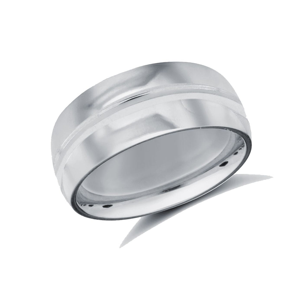 Platinum Standard Weight Court Profile Centre Groove Wedding Ring