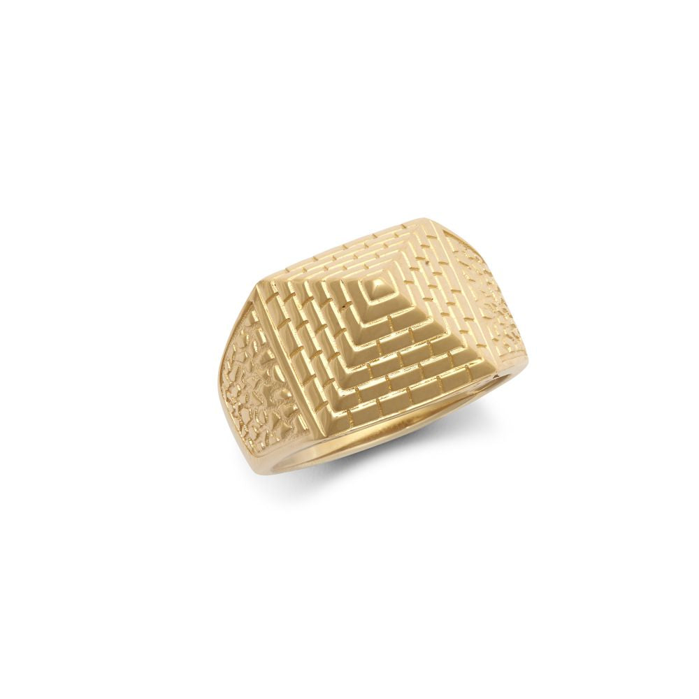 9ct Yellow Gold Pyramid Ring (JRN582) – product view
