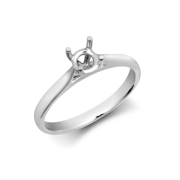 950 Platinum 0.25ct Round Solitaire 4 Claw Plain Wed-fit Ring Mount